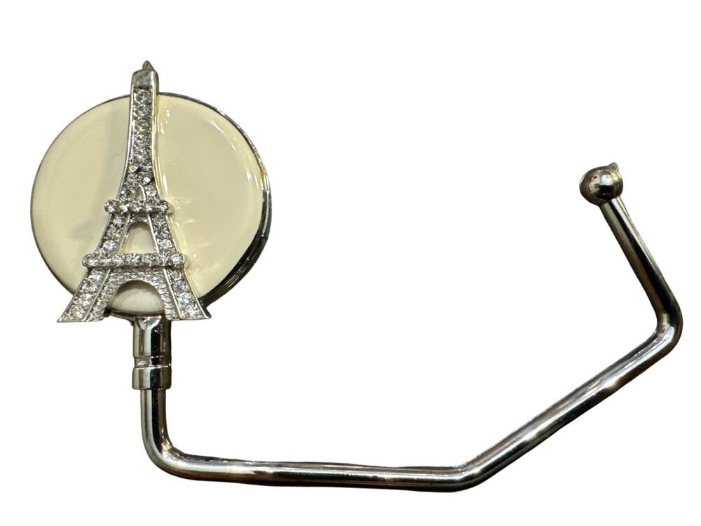 SPRING STREET EIFFEL TOWER PURSE HOOK FOLDING HANDBAG HANGER RHINESTONE